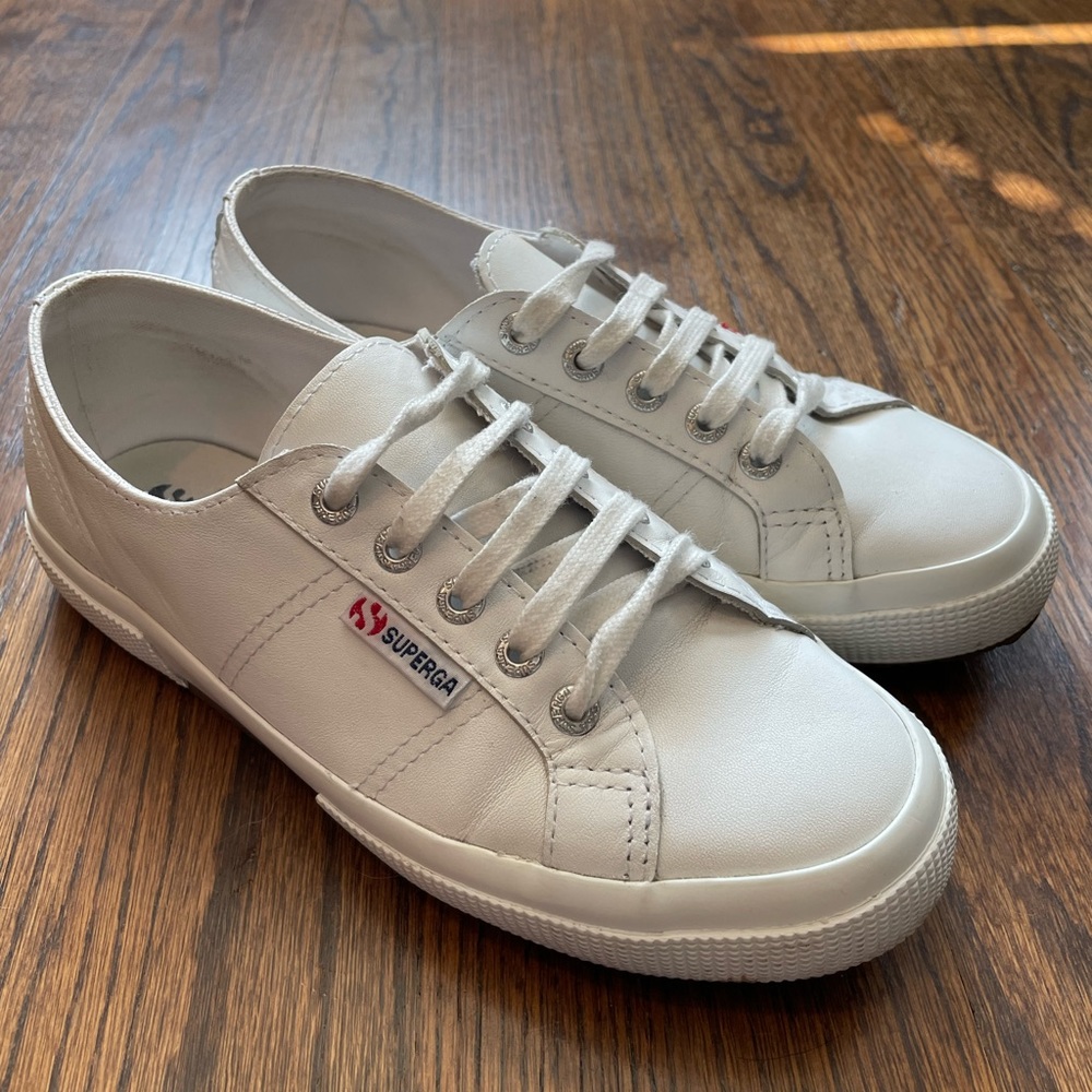 Superga White Leather Sneakers